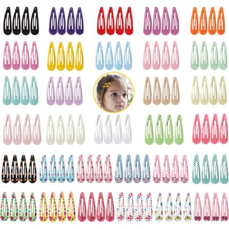 Accesorios para el cabello infantil: conjunto de coloridas tarjetas para el cabello, flequillos y pinzas para el cabello estilo playero. (1/5)