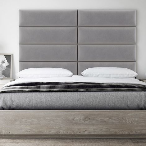 Panneau Décoratif Tête De Lit Capitonnée Mural 76cm Patinium Gris (1/5)