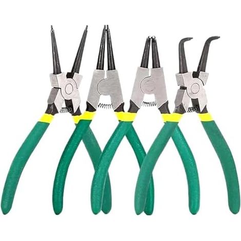 Ensemble de pinces à anneau verrouillage, outil retrait circlip, pince retenue, ressort robuste, dure aussi longtemps, pratique transporter pour enlever les tuyaux, Vert - (1/5)