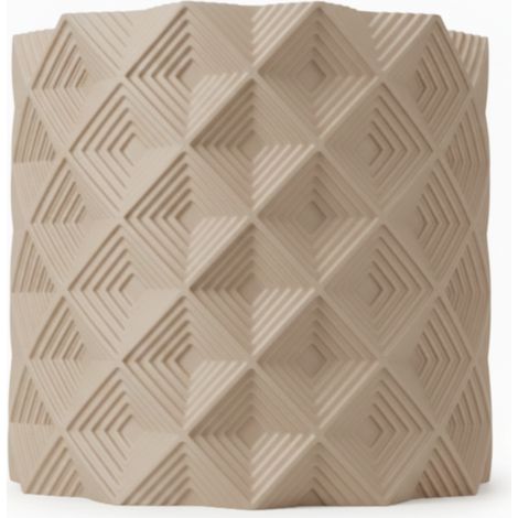 Pot de fleurs géométrique beige en 3D, cache-plante moderne (1/3)