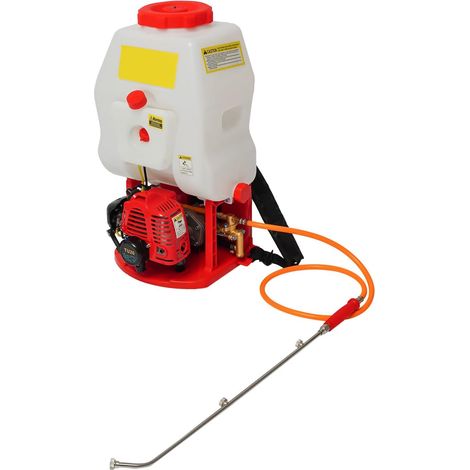 HAUTOUR Pulvérisateur à Dos, Pulvérisateur Essence, Atomiseur Jardin, 20L, Moteur 2T 25.4cc, pompe piston, portée 8m horiz. 6m haut, réservoir 20L, sangle dos confort, buse laiton (1/5)