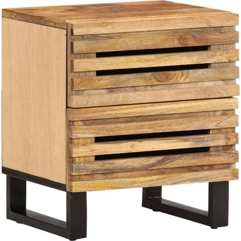 Nachttisch 40x34x46 cm Raues Mangoholz
