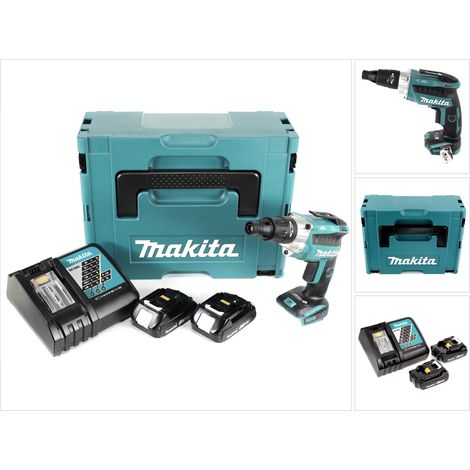Avvitatore a batteria Makita DFS 251 RAJ 18 V senza spazzole + 2x batteria ricaricabile 2,0 Ah + caricabatterie + Makpac