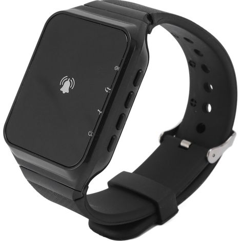 Système d'appel sans fil avec 1 montre réceptrice et 1 émetteur. Système d'appel portable et résistant à l'eau pour restaurants, maisons et écoles. (1/5)