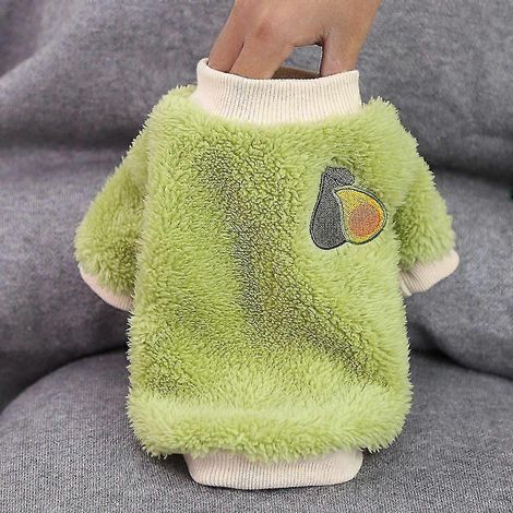 Fleece-Kleidung für Hunde, warmer Pullover, kleiner Mantel für Welpen und Hunde-XL-Green