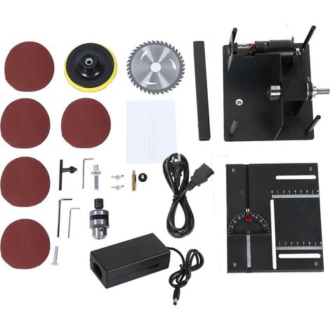 Scie à table coulissante mini multifonction pour menuiserie, scie d'établi domestique (prise US 110-240V) (1/5)