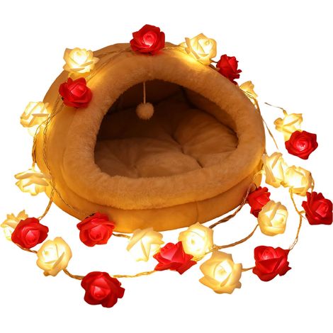 Guirlande lumineuse LED imitation rose, guirlande lumineuse pour mariage, décoration de fête, rouge et blanche (1/5)