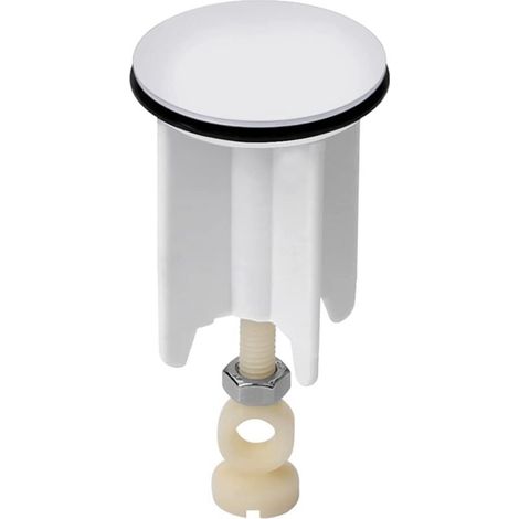 Bouchon de vidange Universel de Rechange pour évier de Cuisine et Salle de Bain, Hauteur réglable, Laiton chromé, Blanc, 40 mm (1/5)