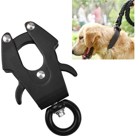 Clip grenouille - Boucle de laisse de chien en aluminium spatial - Robuste - À dégagement rapide - Résistante à la rouille - Capacité de 299,4 kg - Noir - 15 mm