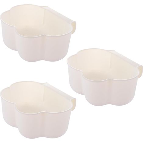 Set di tre secchi da cucina sospesi per riporre oggetti vari - secchiello bianco (1/5)