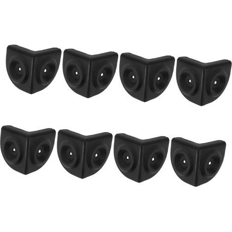 8 protège-coins décoratifs bois/plastique noir pour boîtes (1/5)