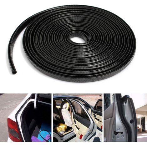Bande de protection en caoutchouc en forme de U pour bords de voiture de 1 mm à 2,5 mm d'épaisseur (noir) (1/5)