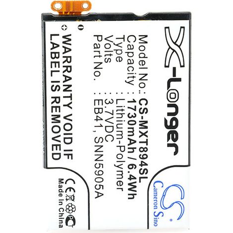 NX - Batterie téléphone, smartphone, GSM pour Motorola 3.7V 1730mAh - EB41SNN5905SNN59 (1/4)