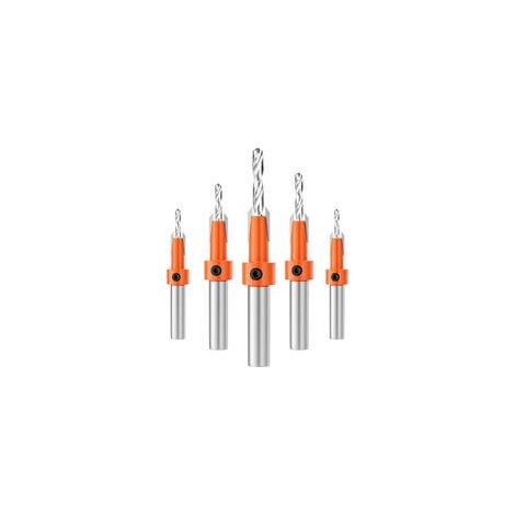 5 Forets Chanfreinés Bois HSS 10mm Mèche à Fraiser Conique, Tige Hexagonale pour Travail du Bois Précis et Rapide