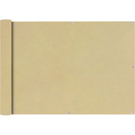 Écran de balcon brise pare vue protection confidentialité en tissu oxford 75 x 600 cm beige (1/4)