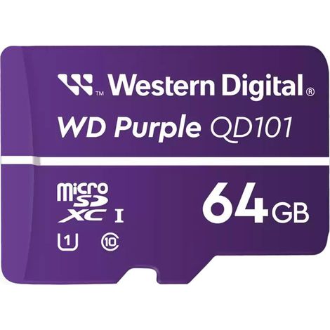 Scheda microSD Western Digital wd purple sc qd101 64 GB classe 10