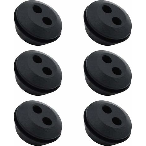 Lot de 6 Bouchon de Tuyau de Carburant Joint de Réservoir Caoutchouc 2 Trous Passe durite passe Durite Reservoir Debroussailleuse Accessoires (1/4)