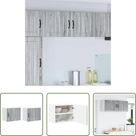 Küchenwandschrank - Küchenschrank 2 pcs Graues Sonoma 50 x 31 x 40 cm Holzwerkstoff (1/5)