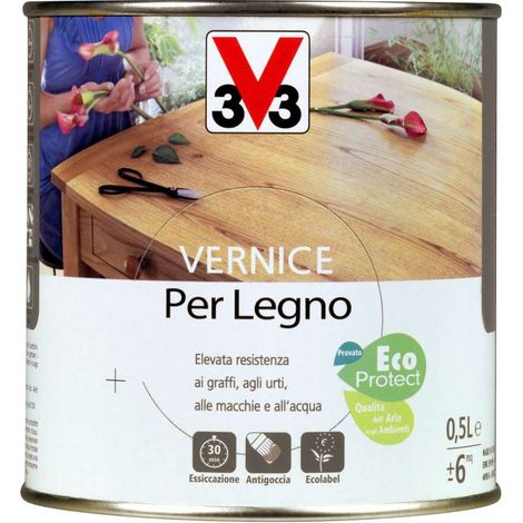 V33 Vernice per Legno Wengè Brillante 0,5 L (1/3)