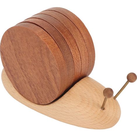 Set mit 6 magnetischen Holzuntersetzern, umweltfreundlich, hübsch und elegant für Zuhause und Restaurant (1/5)