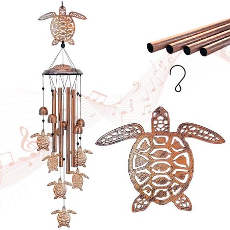 Campanillas de viento con forma de tortuga marina, de metal, ideales como regalos de cumpleaños y conmemorativos (para interior y exterior).