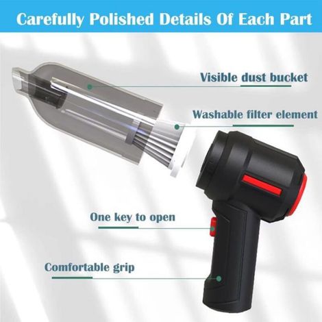 Aspirateur voiture puissant sans fil rechargeable filtre lavable pour maison voiture table humide et sec (1/4)