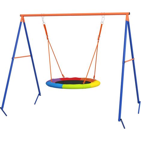 ALTALENA DA GIARDINO A NIDO PER 1-2 BAMBINI IN METALLO RINFORZATO. 196X172X180CM. MULTICOLORE (1/5)