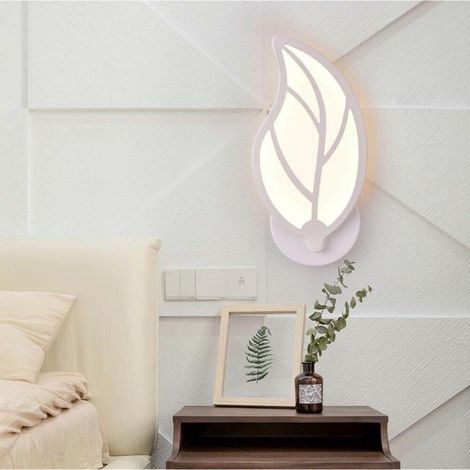 Applique Led 7 W Luce Naturale Lampada A Parete Forma Di Foglia In Vetro E32n