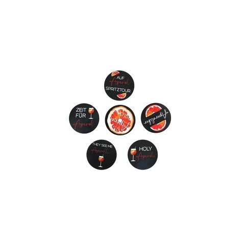 Juego de 6 posavasos de madera - Hechos a mano, gruesos y resistentes al calor, ideales para oficinas, bares y granjas - Posavasos negros para proteger el escritorio. - Crezuo (1/5)