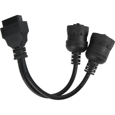 Câble adaptateur en Y de diagnostic J1708 6 broches J1939 9 broches vers OBD2 16 broches femelle pour camions, bus et remorques diesel poids lourds (1/5)