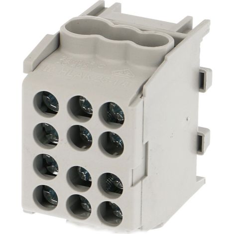 Bornier gris enclipsable sur rail DIN pour câble Phase