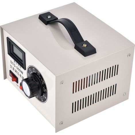 Régulateur de tension monophasé STG-500W 220V, sortie réglable 0-250V, stabilisateur de courant alternatif 500W, contacteur intégré, usage domestique et industriel (1/5)