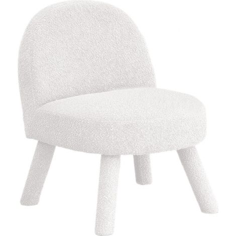 Fauteuil en tissu bouclette - Blanc - Abica (1/5)