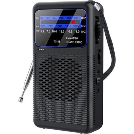 -88 Radio de Poche Portable AM/FM/SW avec Lampe de Poche LED, Petite Radio pour Camping en Plein Air pour Personnes Âgées (1/5)