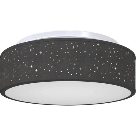 Lampe de plafond ronde moderne style minimaliste ajustable 38 x 38 x 13 cm en tissu noir (1/5)