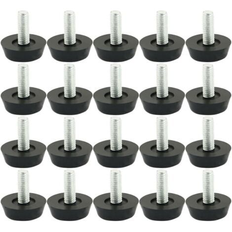 20pcs Pieds M6 x 20mm de Nivellement Meuble Réglable Pied Réglable Patinn Meuble Jambe Pied de Table Chaise Base Protection Plancher Vis Glisse (1/5)