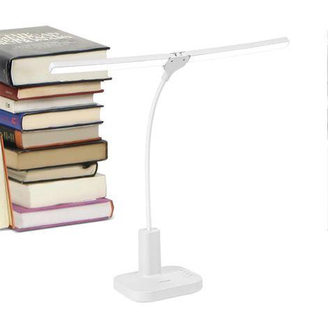 Lampe de bureau LED à double éclairage tactile avec port de chargement USB et 3 modes d'éclairage, idéale pour une chambre d'étudiant ou une chambre à coucher, flexible (1/5)