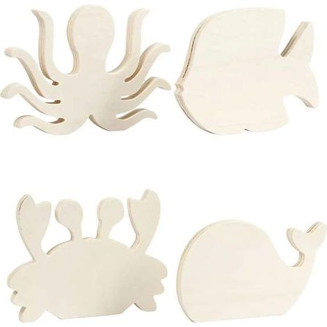 Animaux marins en bois à décorer 16 cm (1/2)