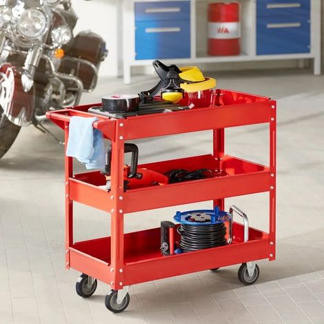Chariot ou Servante d'atelier en métal, pratique 3 étagères (1/5)