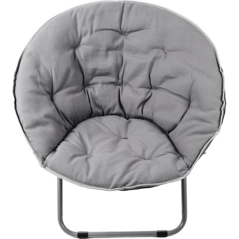 Fauteuil pliant relax structure stable coussin moelleux chaise pliable salon chambre plage gris (1/5)