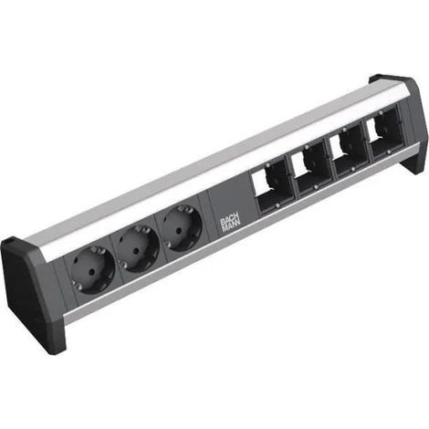 Bachmann DESK multipresa nera 3xSchuko 4xABD