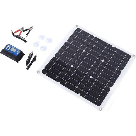 Kit panneau solaire 30 W avec double sortie USB CC, cellules solaires et contrôleur 100 A pour batterie de voiture ou bateau (1/5)