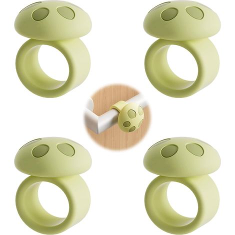 APEX Ensemble de 4 protections de poignées de porte en caoutchouc pour protéger les murs et éviter les dommages (vert) (1/5)