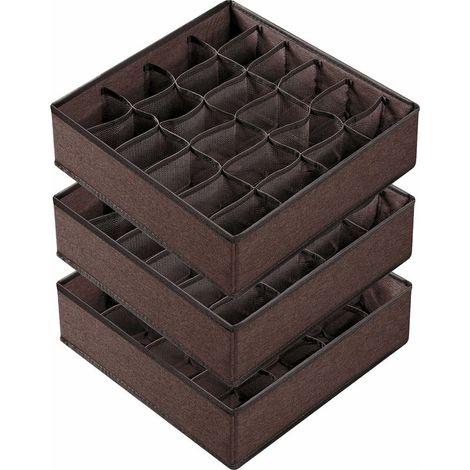 3 Pack Sock Underwear Organizer Dividers, Collapsible Closet Organizers and Storage Boxes (1/5)