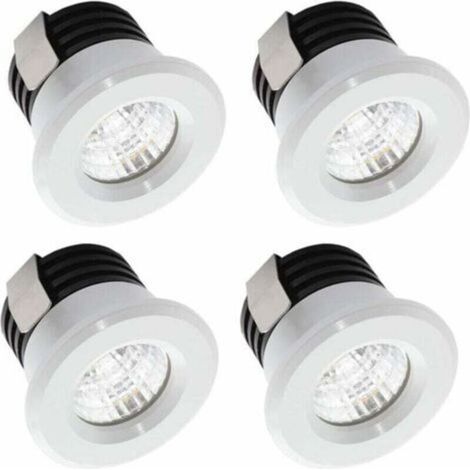 Mini-LED-Einbaustrahler, Warmweiß, 3 W, 4er-Pack, Innenbeleuchtung, 300 Lumen, Ø 38 mm, Tiefe 29 mm, Abstrahlwinkel 24° - KZQ