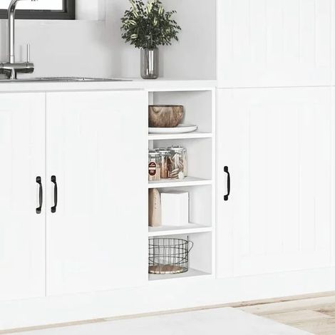 Meuble Bas de Rangement Blanc 30 x 44,5 x 81,5 cm - Commode en Bois d'Ingénierie pour Salon, Chambre ou Entrée (1/5)