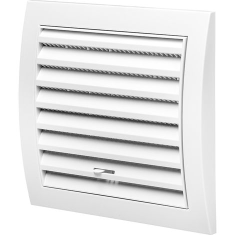 Abluft- Zuluftgitter Kunststoff Weiß Schieberegler Lüftungsgitter Insektenschutz 153mm x 148mm (1/2)