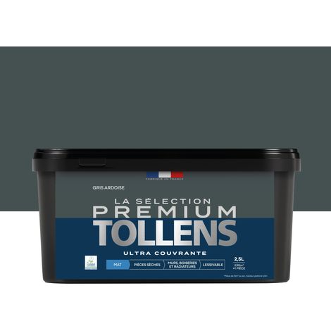 Tollens - Peinture intérieure couleurs - La Sélection Premium Mat - Ultra Couvrante - Gris Ardoise 2,5 L - 30m²