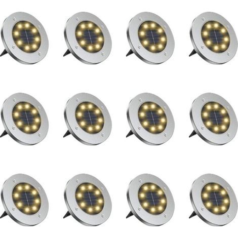 12er-Pack Solarleuchten, Kunststoff/Edelstahl, LED, IP65, silber (1/5)