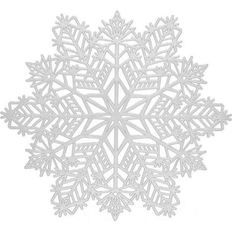 Lot de 3 sets de table flocons de neige argentés, en métal doré, pour Noël (1/5)